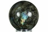 Flashy, Polished Labradorite Sphere - Great Color Play #232423-1